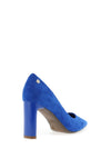 Xti Faux Suede Pointed Toe Court Shoes, Blue