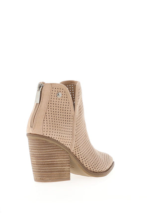 Xti Laser Cut Block Heel Boots, Beige