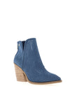Xti Laser Cut Block Heel Boots, Jeans