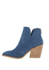 Xti Laser Cut Block Heel Boots, Jeans