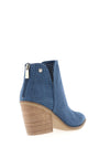 Xti Laser Cut Block Heel Boots, Jeans