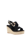 Xti Woven Strap Wedge Sandals, Black