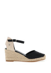 Xti Buckled Strap Metallic Wedged Shoes, Black