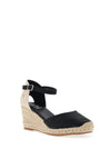 Xti Buckled Strap Metallic Wedged Shoes, Black