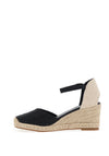 Xti Buckled Strap Metallic Wedged Shoes, Black