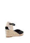 Xti Buckled Strap Metallic Wedged Shoes, Black