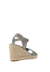 XTI Woven Strap Wedge Sandals, Silver Grey