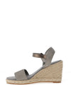 XTI Woven Strap Wedge Sandals, Silver Grey