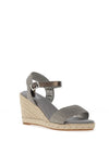 XTI Woven Strap Wedge Sandals, Pewter