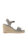 XTI Woven Strap Wedge Sandals, Silver Grey