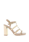 Xti Studed Block Heel Strappy Sandals, Beige