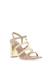 Xti Studed Block Heel Strappy Sandals, Beige
