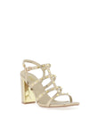 Xti Studed Block Heel Strappy Sandals, Gold