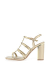 Xti Studed Block Heel Strappy Sandals, Gold