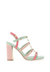 Xti Studed Block Heel Strappy Sandals, Pink