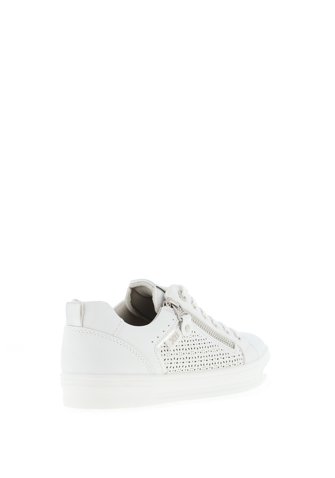 Xti Laser Cut Side Zip Trainers, White