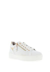 Xti Laser Cut Side Zip Platform Trainers, White