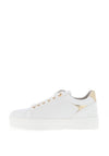 Xti Laser Cut Side Zip Platform Trainers, White