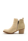Xti Womens Woven Zip Block Heel Ankle Boots, Cream