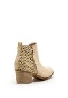 Xti Womens Woven Zip Block Heel Ankle Boots, Cream