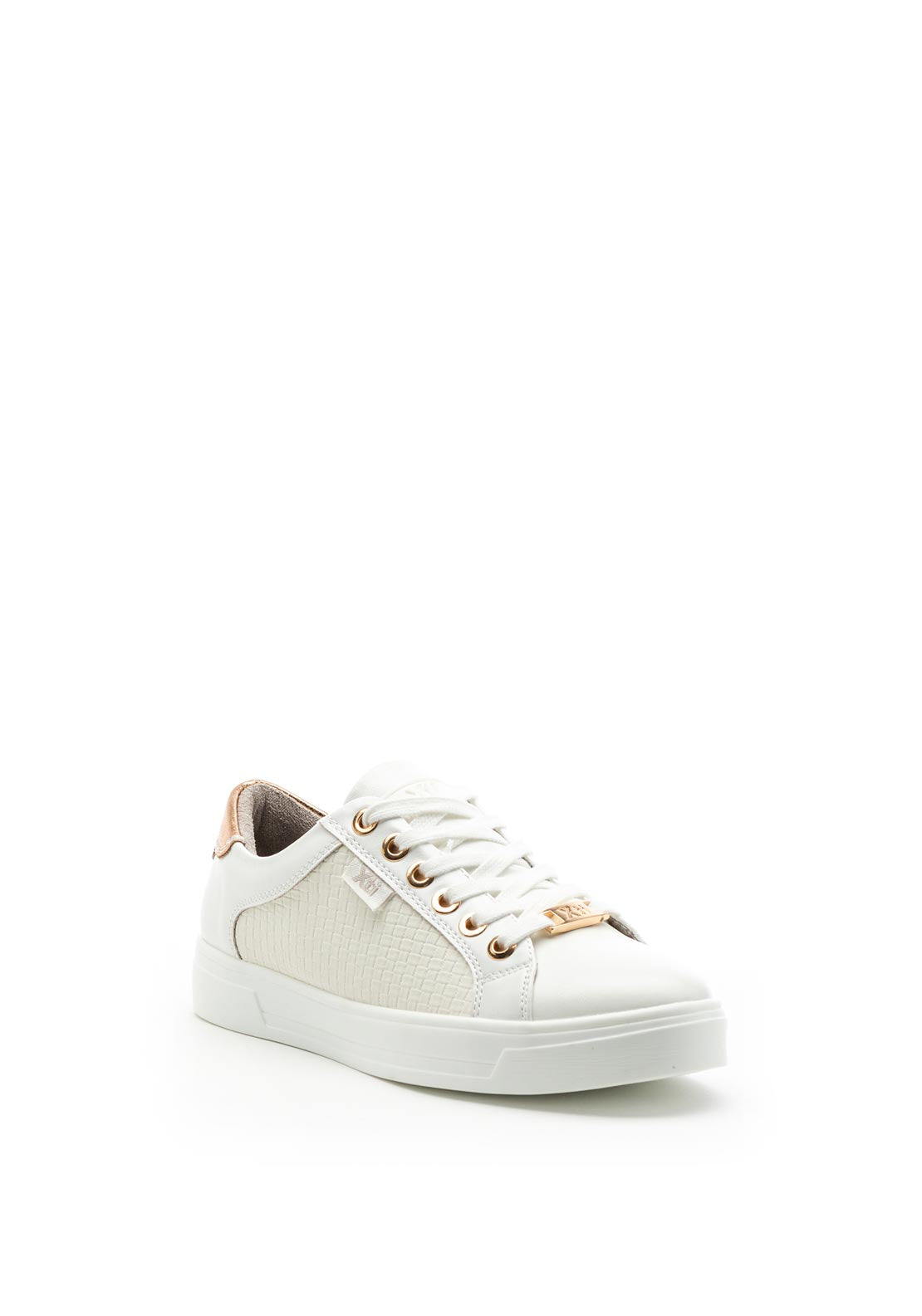 Xti Womens Rose Gold Trimmed Trainers, White