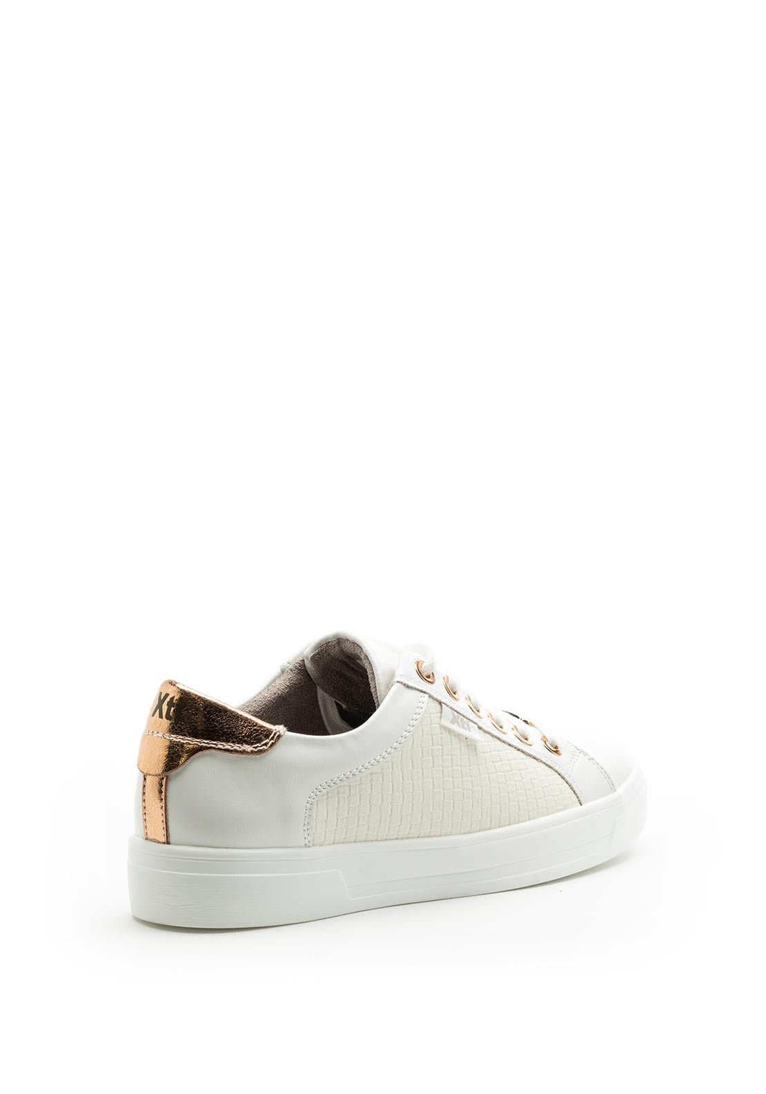 Xti Womens Rose Gold Trimmed Trainers, White