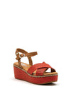 Xti Womens Woven Platform Sandal, Red