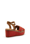Xti Womens Woven Platform Sandal, Red