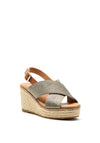 Xti Woven Metallic Wedged Sandals, Pewter