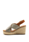Xti Woven Metallic Wedged Sandals, Pewter