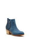 Xti Womens Woven Zip Block Heel Ankle Boots, Blue