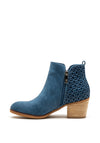 Xti Womens Woven Zip Block Heel Ankle Boots, Blue