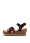 Xti Womens Strappy Wedged Sandal, Black Multi