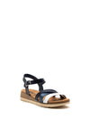 Xti Womens Ribbed Strappy Sandal, Navy Multi
