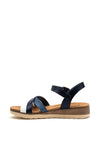 Xti Womens Ribbed Strappy Sandal, Navy Multi