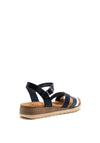 Xti Womens Ribbed Strappy Sandal, Navy Multi