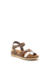 Xti Womens Ribbed Strappy Sandal, Taupe Multi