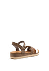 Xti Womens Ribbed Strappy Sandal, Taupe Multi