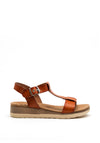 Xti Womens T-Bar Strap Sandal, Camel