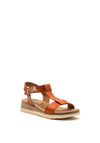 Xti Womens T-Bar Strap Sandal, Camel
