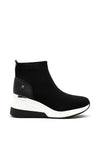 Xti Womens Knit Vegan Sock Boot Trainers, Black