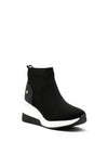 Xti Womens Knit Vegan Sock Boot Trainers, Black