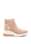 Xti Womens Knit Vegan Sock Boot Trainers, Nude