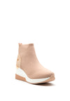 Xti Womens Knit Vegan Sock Boot Trainers, Nude