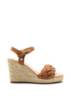 Xti Vegan Faux Leather Quilted Wedged Sandals, Tan