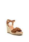 Xti Vegan Faux Leather Quilted Wedged Sandals, Tan