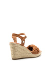 Xti Vegan Faux Leather Quilted Wedged Sandals, Tan