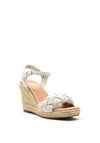 Xti Vegan Faux Leather Quilted Wedged Sandals, Beige