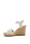 Xti Vegan Faux Leather Quilted Wedged Sandals, Beige