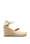 XTI Quilted Faux Leather High Woven Wedges, Nude
